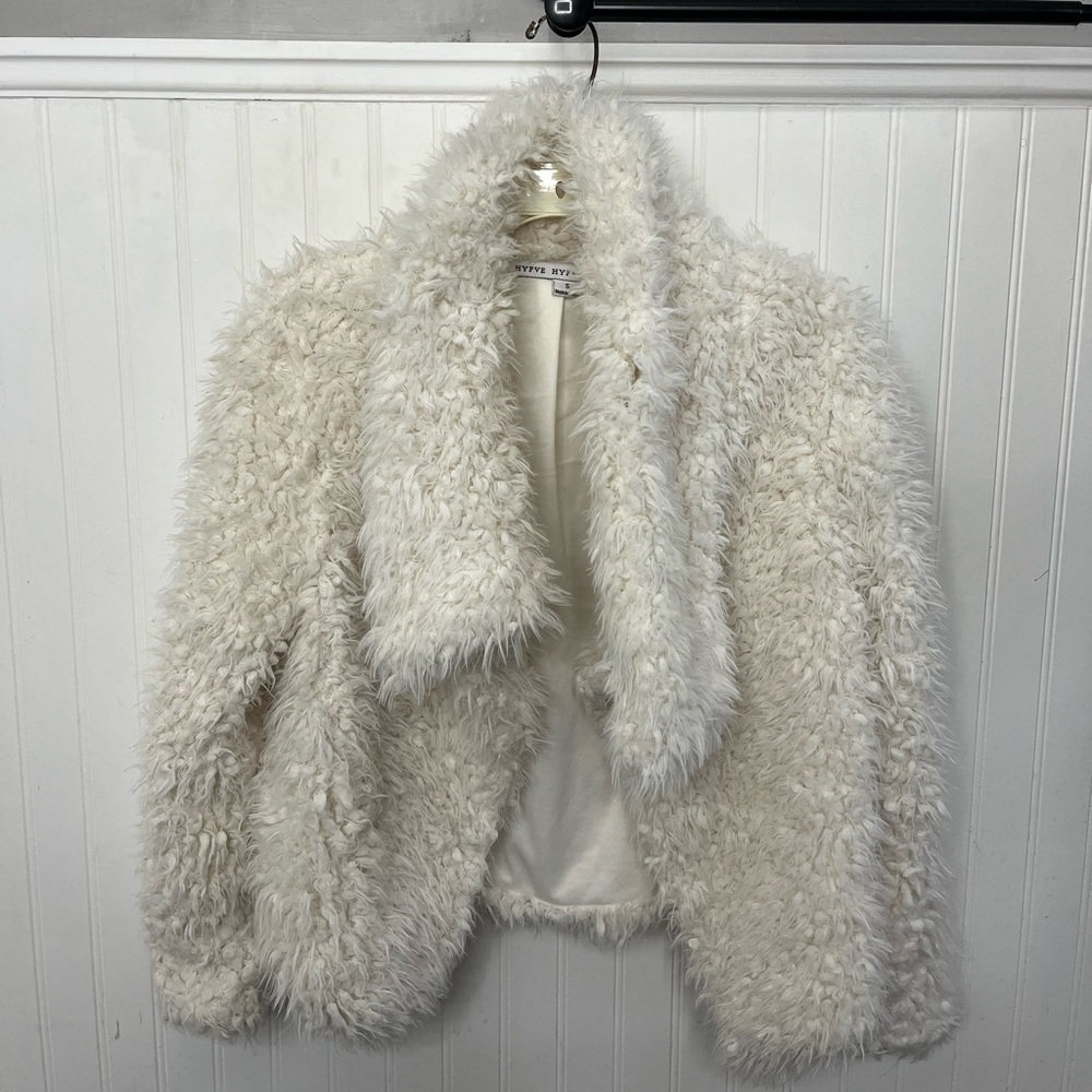 HYFVE Cream Faux Fur Teddy Jacket